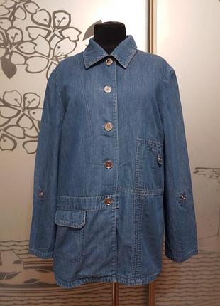 Джинсовая рубашка пиджак жакет большого размера