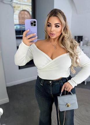 Велюрова кофточка з імітацією запаху | 7006