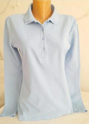 Поло, рубашка голубого цвета с длинным рукавом от бренда sol's