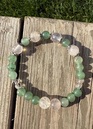 Браслет з рожевого кварцу