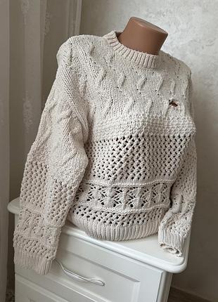 Підлітковий светр zara з бархатистої синелі  розмір: 164 (підходить і на xs) колір: ecru