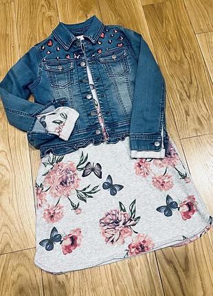 Комплект сукня світшот і джинсова куртка