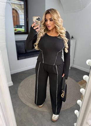 Жіночий рельєфний костюм із флісу пума | 7101