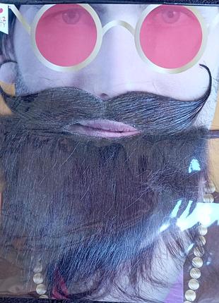 Борода темно коричневая, party beard