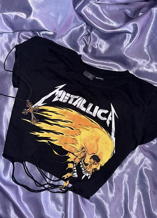 Оригінальний готичний топ metallica в коллабі з bershka