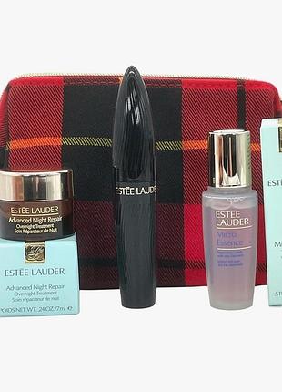 Косметичка estee lauder (оригинальная) – клетчатая, на молнии кошелёк  сумка для косметики