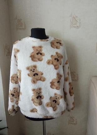 Тепла мохната кофта, хутро, тедді, family look, shein