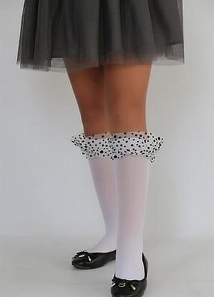 Підколінки для дівчинки білі копронові 19-27 розмір взуття гольфи на ноги