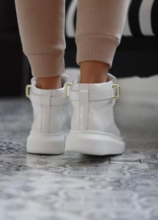 Черевики alexander mcqueen sneakers high white premium ботинки4 фото