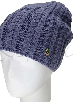 Шапка молодежная чулок удлиненная шерстяная на флисовой подкладке lirus глория джинс
