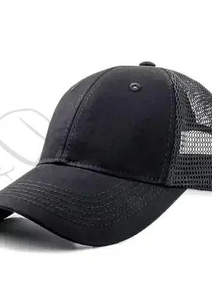 Бейсболка хлопковая летняя кепка базовая с сеткой пустая на металлическом регуляторе atrics ibt-001 черный