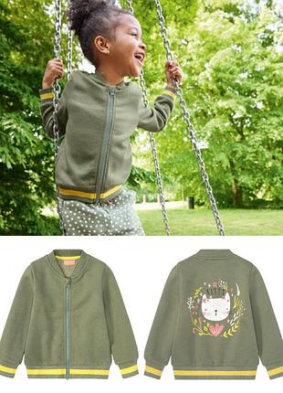 Кофта бомбер на девочку утепленная lupilu хаки
