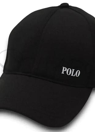 Бейсболка закрытая универсальная на стрейч резинке кепка кукуруза с брендовой накаткою polo bsh20706 черный