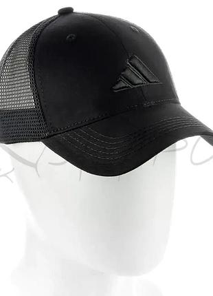 Бейсболка брендова літня з сіткою універсальна котонова кепка з металевим регулятором adidas otib1018 чорний 1