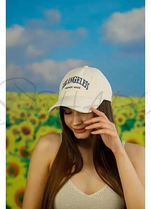 Бейсболка женская универсальная с вышивкой и регулятором размера кепка котоновая braxton 1649 бежевый