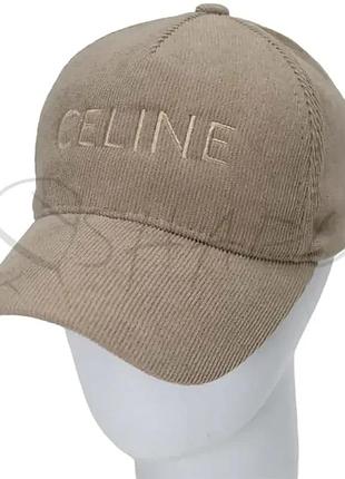 Бейсболка молодіжна п'ятиклинка демісезонна кепка з регулятором розміру вельветова тканина celine bvh22509 бежевий