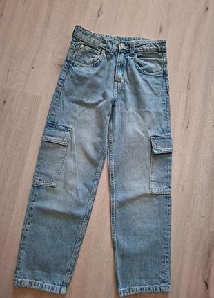 Джинсы бананы бермуды с карманами zara 146-152 cm