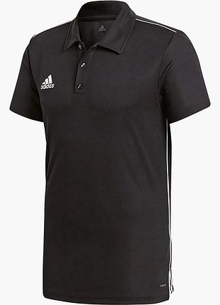 Мужская черная легкая спортивная футболка поло adidas адидас оригинал