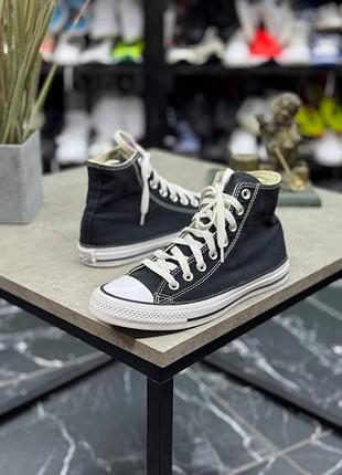 Високі чорно-білі кеди стильні жіночі converse all star kn1