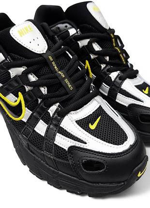 Чоловічі кросівки nike p-6000 black чорні з салатовим