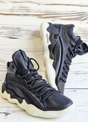 Кросівки високі шкіряні хайтопи жіночі розмір 35 ecco оригінал