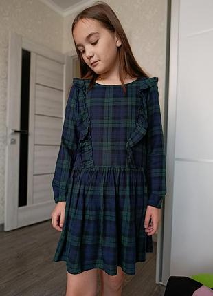 Детское платье h&amp;m,в клетку свободного кроя 134р