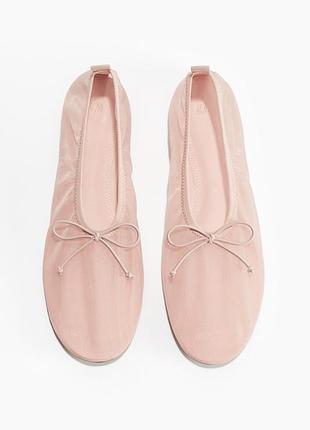Балетки жіночі рожеві в сітку hm new