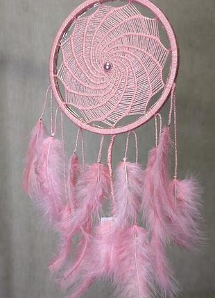 Ловец снов с гирляндой персиковый