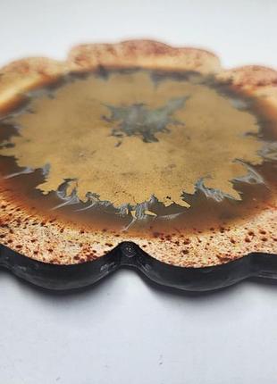 Подставка под чашку или украшений из эпоксидной смолы ручной работы, декор для дома, диаметр 11,5 см