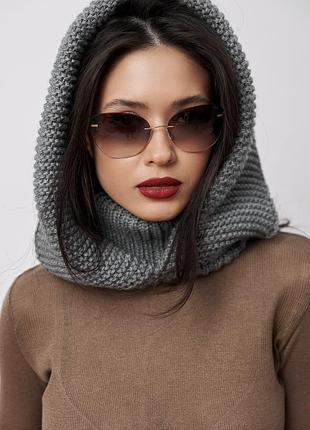 Теплий капюшон з горловиною снуд