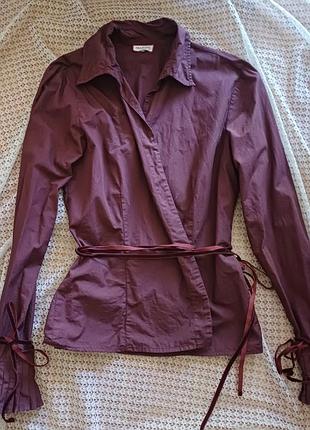 Романтична сорочка на запах кольору бургунді max&co від max mara