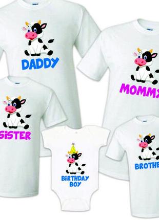 Фп006366	футболки фэмили лук family look для всей семьи "коровки" push it