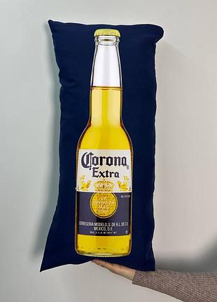 Подушка с принтом габардиновая корона, синяя 35х75 (353)