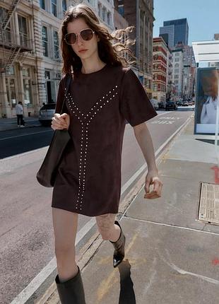 Сукня жіноча темно-коричнева zara new