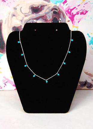 Серебряное колье с бирюзой, винтаж