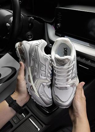 Женские кроссовки asics gel-kayano 14 silver white серебристо/белые