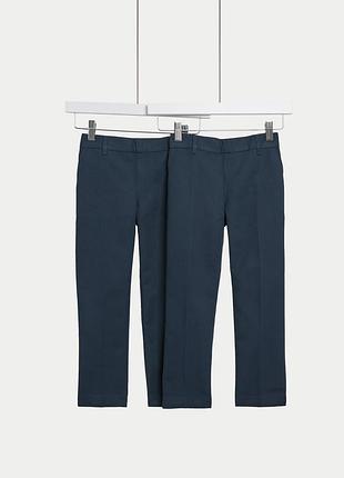 Котонові класичні брюки чиноси зі шкільної лінійки від бренду m&s