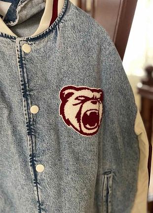 Бомбер джинсова куртка bershka l