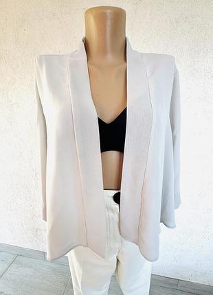 Накидка оверсайз легкий жакет світло сірий піджак шифон