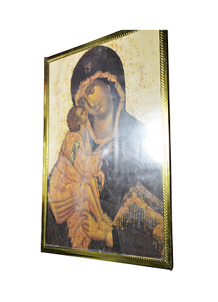 Ікона діва марія і ісус христос в середньовічному стилі