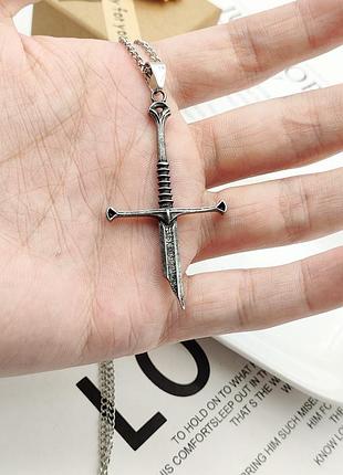 Кулон зламаний меч арагорну вологелін кілець залізний хрестик the lord of the rings нарсил андуріл