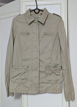 Куртка- піджак бежевий лляний розмір 10(s)