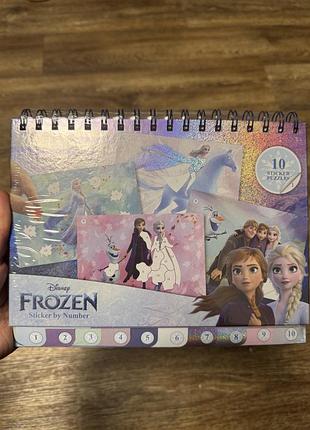 Набір блокнот наклейки по номерах крижане серце disney frozen