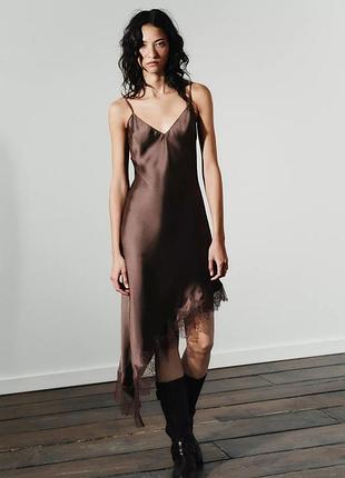 Сукня жіноча шоколадна асиметрична zara new