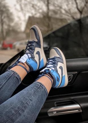 Nike air jordan 1 retro high женские кожаные кроссовки (деми)🆕высокие найк аир джордан🆕