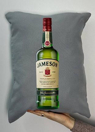 Подушка с принтом габардиновая джемесон, серая 35х45 (371)