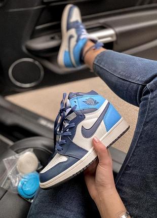 Nike air jordan 1 retro high женские кожаные кроссовки (деми)🆕высокие найк аир джордан🆕2 фото