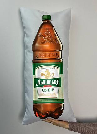 Подушка з принтом габардинова львівське світле 2л, біла 35х75 (373)