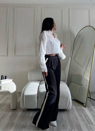 Брюки жіночі палаццо з лампасами