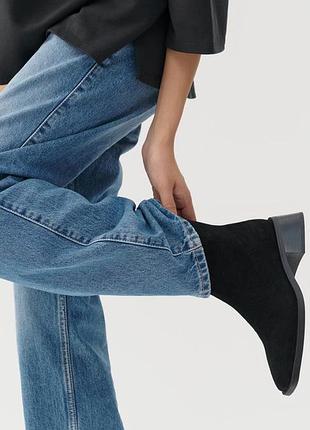 Ботинки анкл бутс vagabond 37 замша шкіра чорні